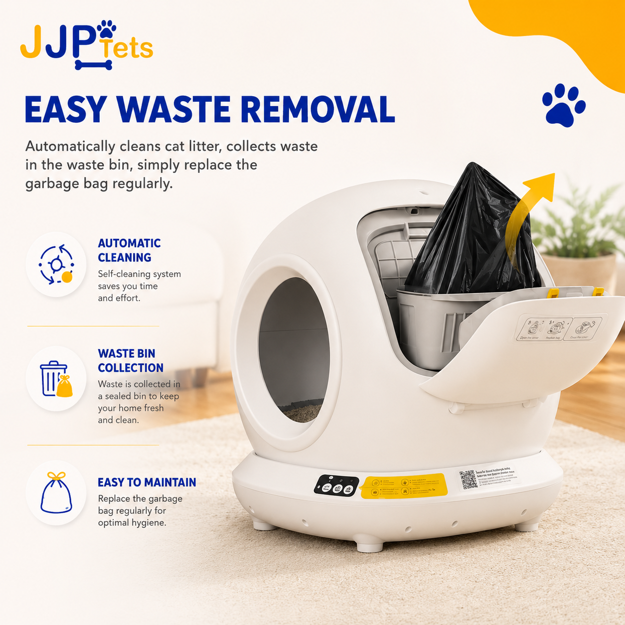 Premium Enclosed Stainless Steel Litter Box
