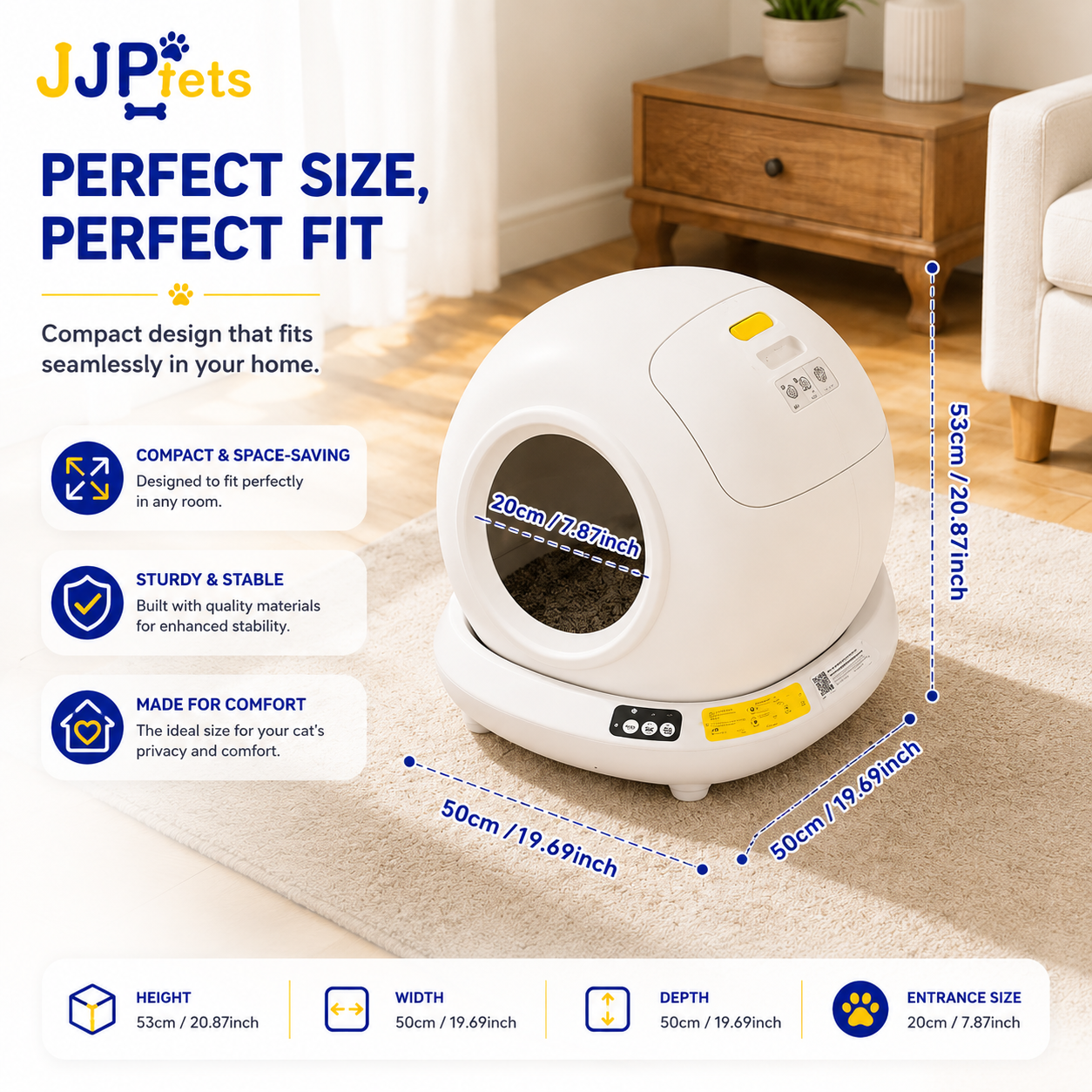 Premium Enclosed Stainless Steel Litter Box