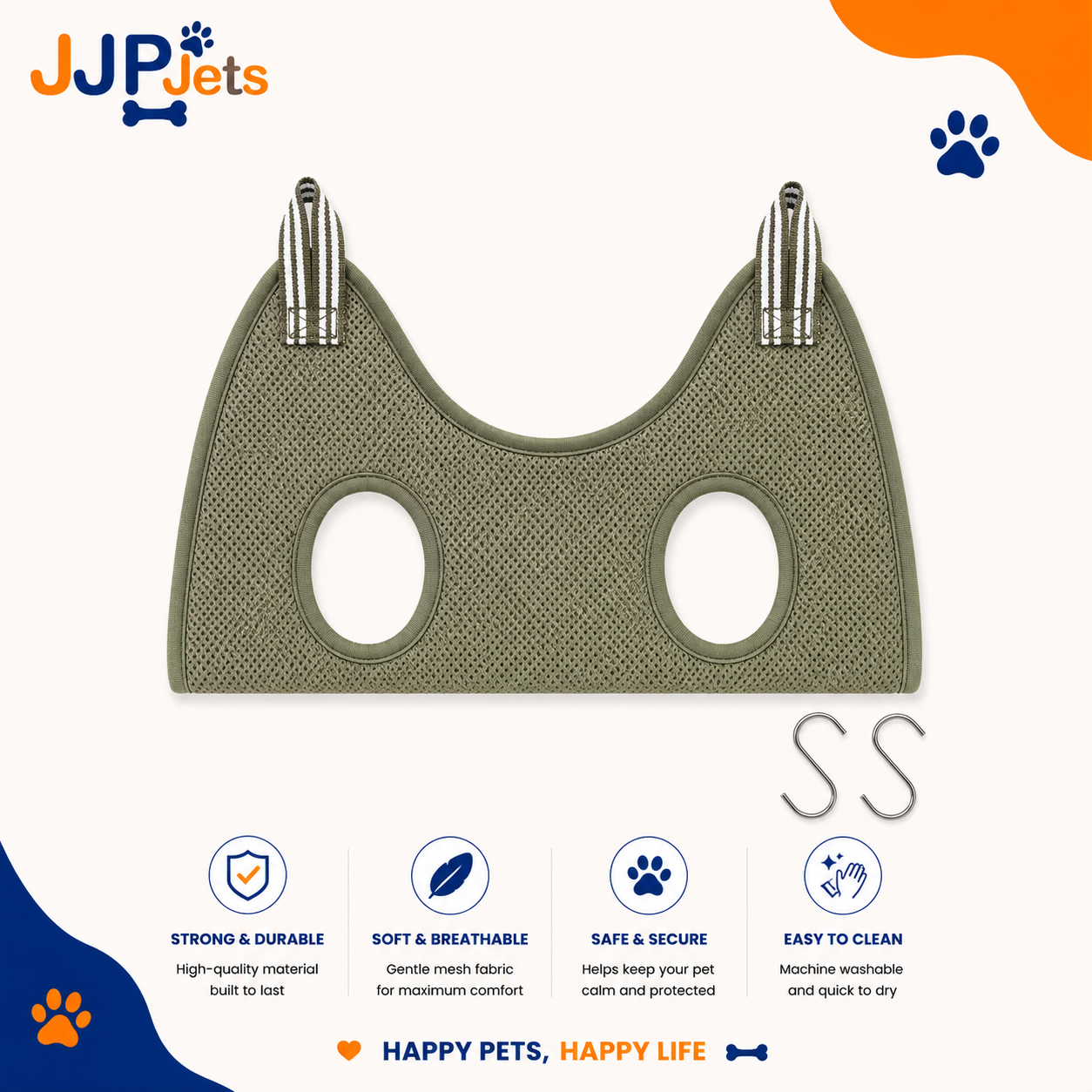 Cat Grooming Restraint Bag with Hammock