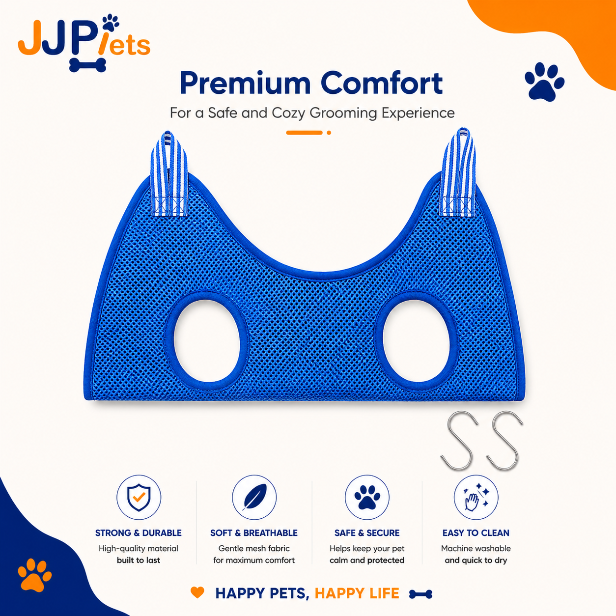 Cat Grooming Restraint Bag with Hammock