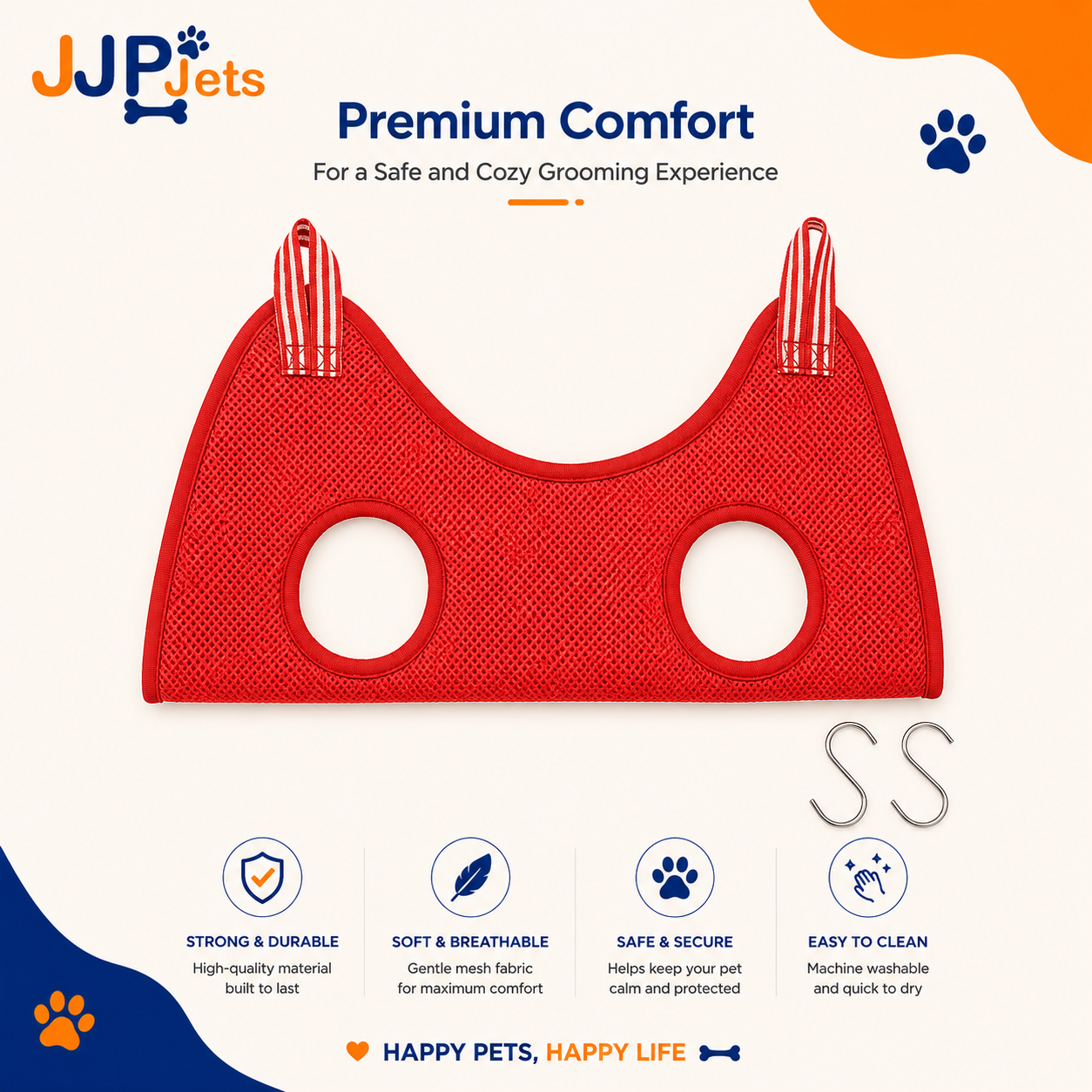 Cat Grooming Restraint Bag with Hammock
