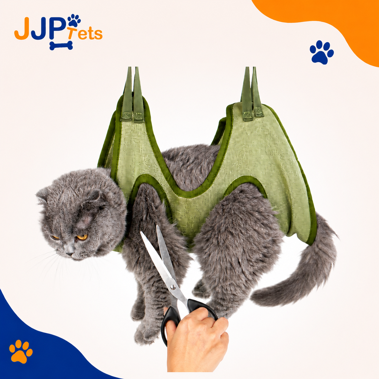 Cat Grooming Restraint Bag with Hammock